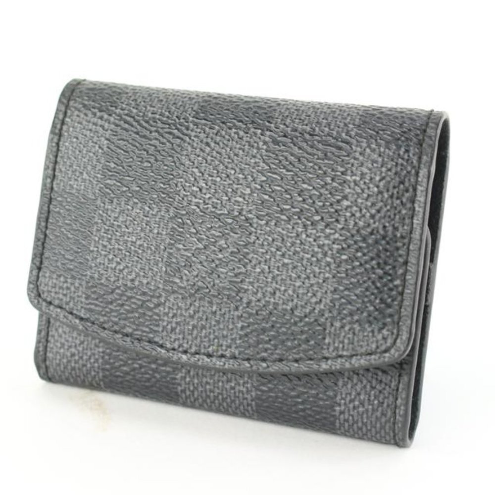 Louis Vuitton Damier Graphite Cufflink Pouch Case Holder 96lk616s